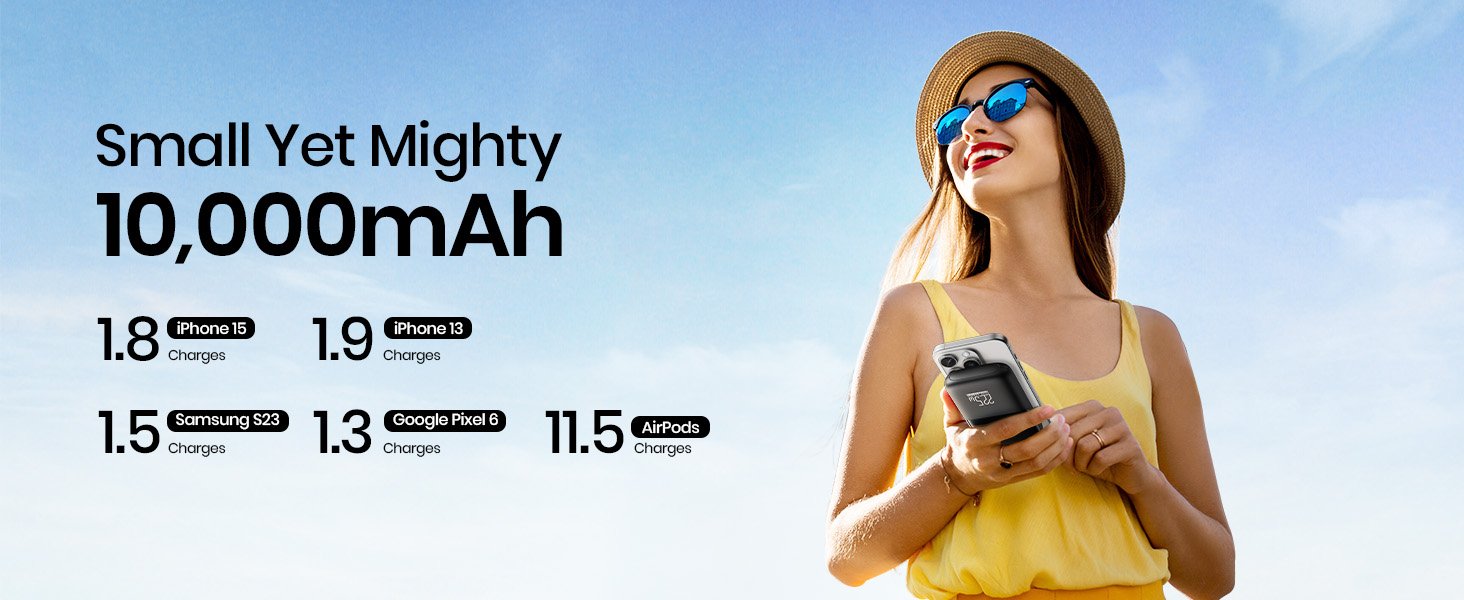 10,000mAh Palm Power for Multiple Charges On the Go