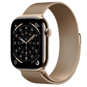 Apple Watch Series 6 44mm Gold Titanium Case Gold Stainless Steel Milanese Loop - Apple