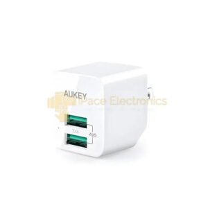 AUKEY PA-U32 12W UNIVERSAL DUAL PORT AIPOWER MINI PORTABLE TRAVEL CHARGER (ADAPTER | AIPOWER)-WHITE - Accessories