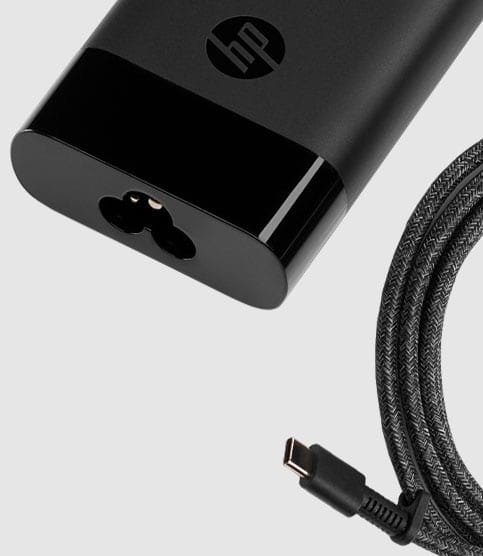 HP charger with a cord