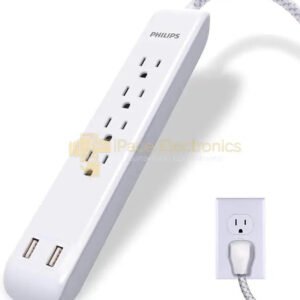 Philips 4 Outlet Power Strip Surge Protector With 2 Usb Ports Ft Cord Accessories