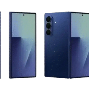 Samsung Galaxy Z Fold7 5G unlocked in navy blue showcasing its sleek design and advanced camera features