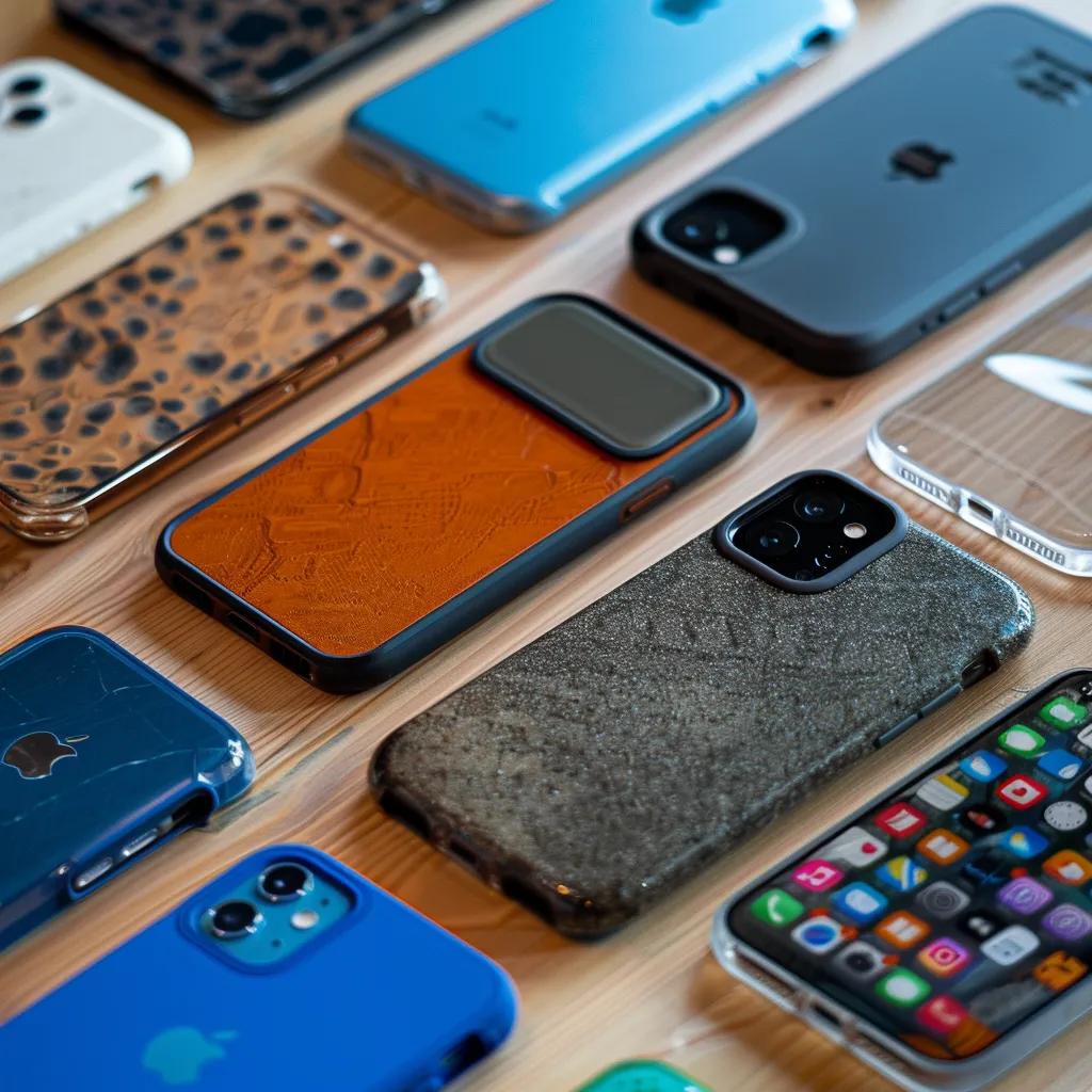 Selection of durable iPhone phone cases made from various materials