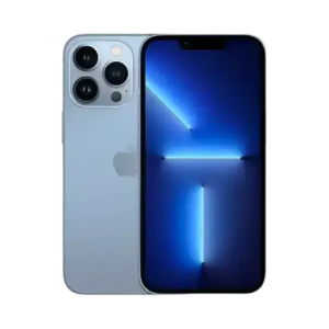 Apple iPhone 13 Pro 256GB unlocked with sleek design and triple camera system in blue color.