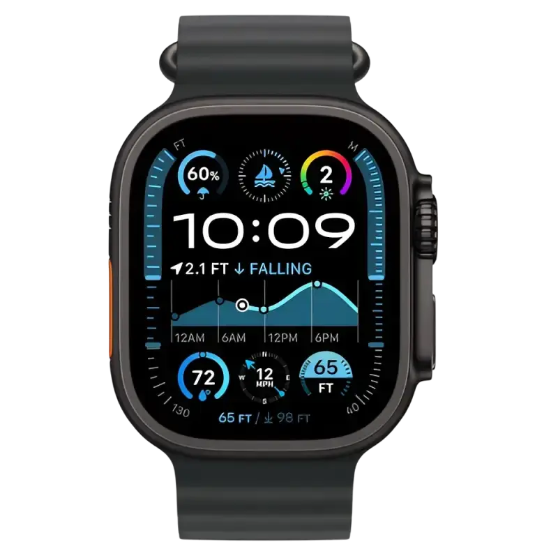 PreOwned Apple Watch Ultra 2 (GPS + Cellular) 49mm Black Titanium Case with Black Ocean Band 16 PreOwned Apple Watch Ultra 2 (GPS + Cellular) 49mm Black Titanium Case with Black Ocean Band - Apple